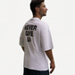 Never Give Up White Oversized T-Shirt